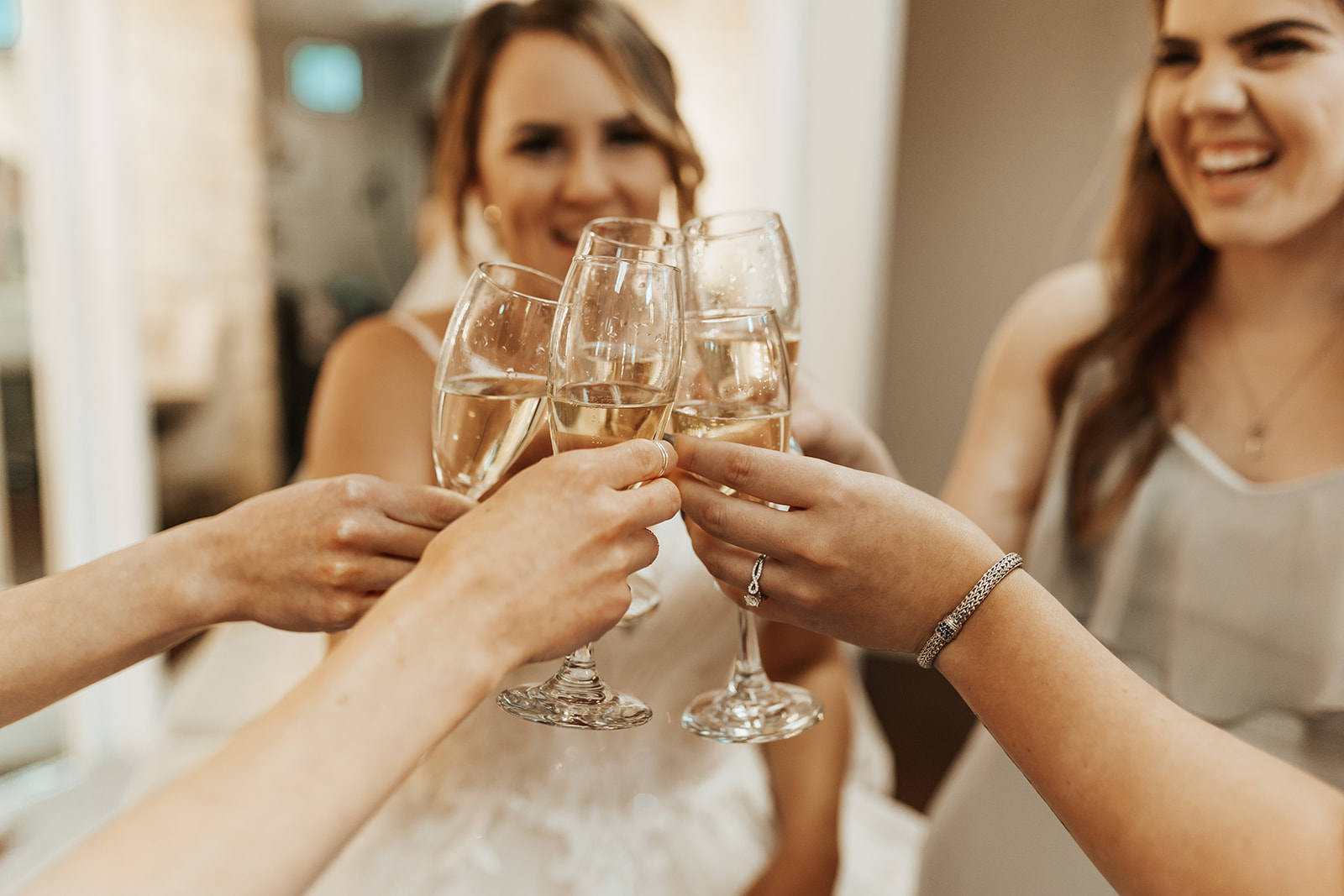 Toast with Champagne on Wedding Day