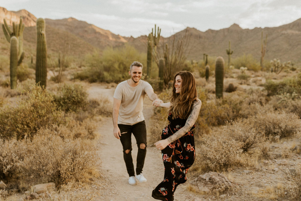 Engagement Photos of Happy Couple in Arizona